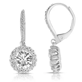 Серьги из серебра 925 пробы с натуральными бриллиантами 2 карата для женщин, серьги с бриллиантами из золота 14 карат и драгоценных камней серебряный