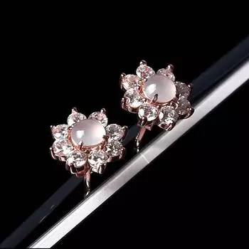 Серьги из серебра 925 пробы с инкрустацией из натурального жадеита, женские серьги из стерлингового серебра с солнечным цветком