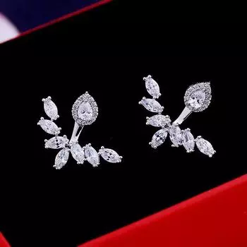 Серьги из серебра 925 пробы с европейскими кристаллами из австрийской моды, серьги из дикого серебра с иглами и свадебными украшениями