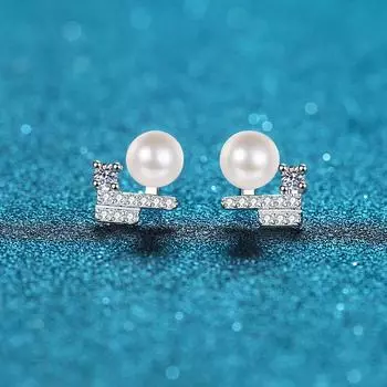 Серьги из серебра 925 пробы с моссовым камнем, женские серьги с пресноводным жемчугом 5а, покрытые Pt950
