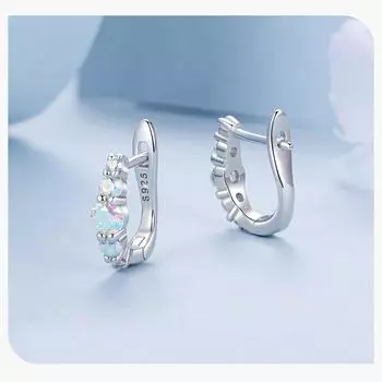 Серьги из серебра 925 пробы с цветным цирконием, кубические цирконии, модные женские серьги разноцветный