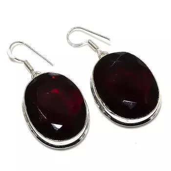 Серьги из серебра 925 пробы с мозамбикским гранатом и драгоценным камнем 1,97 дюйма F6K23