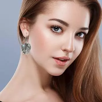 Серьги из серебра 925 пробы с лунным камнем, стерлинговые ювелирные изделия, радужная серьга, натуральный драгоценный камень