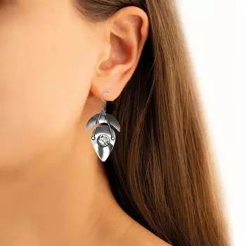 Серьги из серебра 925 пробы с белым топазом, драгоценные камни, серьги ручной работы