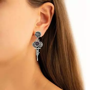 Серьги из серебра 925 пробы с аметистом и драгоценными камнями, серьги ручной работы, фиолетовые