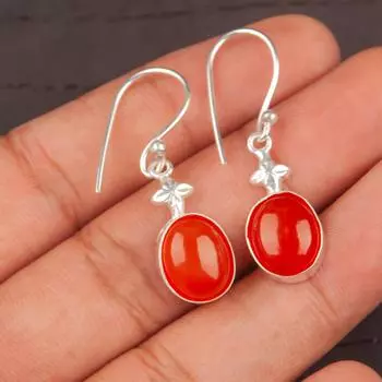 Серьги из стерлингового серебра 925 пробы с сердоликом, этнические украшения, 1,30 для сестры EE-6-30
