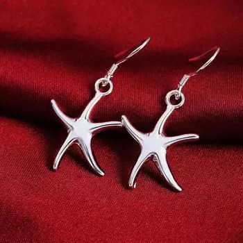 Серьги из стерлингового серебра 925 пробы, модные милые морские звезды для женщин, подарки на день рождения, классические ювелирные изделия