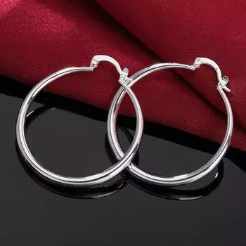 Серьги из стерлингового серебра 925 пробы, круглые серьги 4 см, рождественский подарок, подвески в стиле ретро, женские серьги-кольца, круглые серьги, ювелирные изделия, лучший подарок