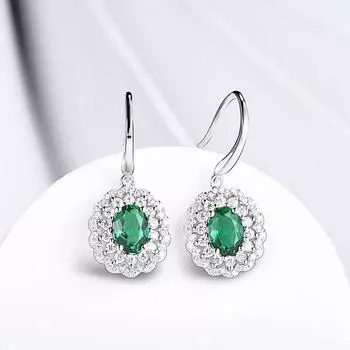Серьги из стерлингового серебра 925 пробы с изумрудом и драгоценными камнями, висячие серьги на свадьбу и помолвку, ювелирные украшения для женщин
