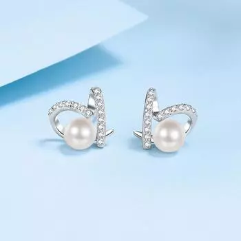 Серьги из стерлингового серебра 925 пробы с безупречным пресноводным жемчугом, серьги с муассанитом, женские украшения moissanite