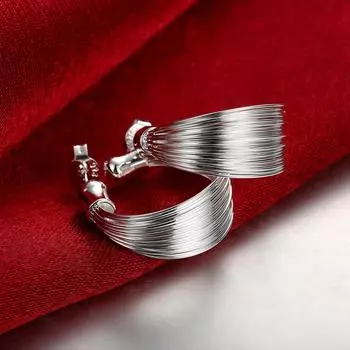 Серьги из стерлингового серебра 925 пробы, высокое качество, модные женские украшения, ретро-линия, ушной крючок, праздничные подарки серебряный