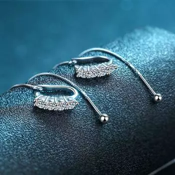 Серьги из стерлингового серебра 925 пробы. Женские серьги высокого уровня с роскошной оправой, предотвращающие потерю ушного шпона. Серьги с бриллиантами Mosan.