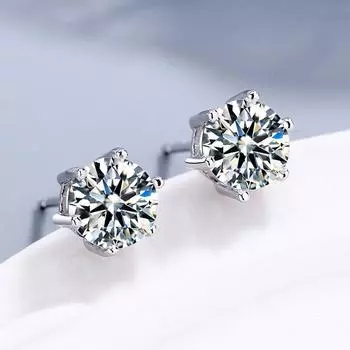 Серьги из стерлингового серебра 925 пробы, серьги с шестью когтями, модные рекомендуемые серьги из стерлингового серебра целиком, универсальные серьги 925