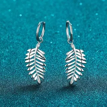 Серьги из стерлингового серебра 925 пробы, листья дерева, Mosan, дрель, пряжка для ушей, украшение для ушей