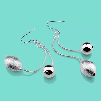 Серьги из стерлингового серебра 925 пробы, женские богемные матовые кулоны из бисера, очаровательные ювелирные изделия, неаллергические серьги, вечерние модные аксессуары