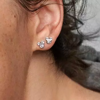 Серьги из стерлингового серебра 925 пробы, серьги в форме сердца с мышью, модные серьги, серьги для пар, сверкающие CZ для женщин, подарочные ювелирные изделия