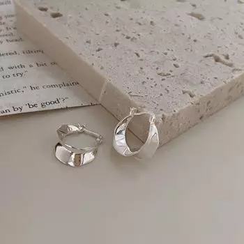 Серьги из стерлингового серебра 925 пробы, женские серьги в форме волны, дизайн ручной работы, серьги с листьями и призраками, нишевые темпераментные зажимы для ушей серебряный