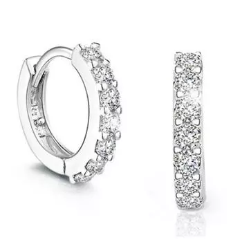 Серьги из стерлингового серебра 925 пробы, простые модные серьги с одним рядом циркония для женщин и мужчин, ювелирные изделия, подарки