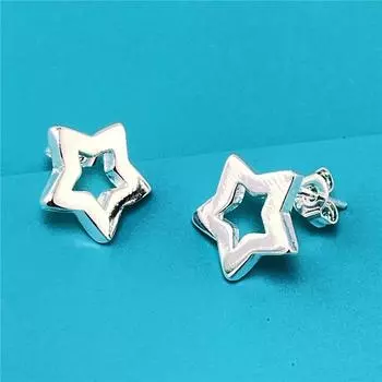 Серьги из стерлингового серебра 925 пробы, серьги с пятиконечной звездой для женщин, очаровательные ювелирные изделия, подарки