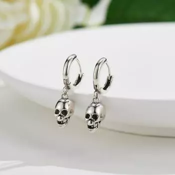Серьги из стерлингового серебра 925 пробы Reeti, серьги-капли в форме черепа, креативные сексуальные украшения для женщин, индивидуальный подарок серебряный