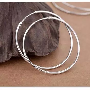Серьги из стерлингового серебра 925 пробы Большие серьги Серьги для женщин Свадебные серьги Круглые серьги Серебряные серьги Серьги Круг