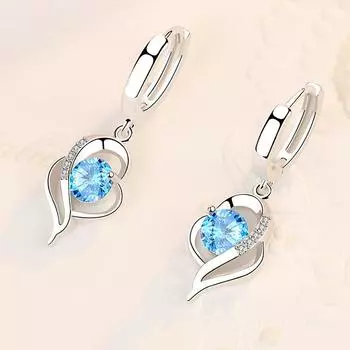 Серьги из стерлингового серебра I Have You In My Heart, женские серьги, длинные японские и корейские украшения для ушей, новые простые ювелирные изделия