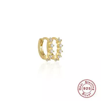 Серьги из стерлингового серебра S925, простые повседневные, для поездок на работу, круглые, с микроинкрустацией, разных размеров, серьги-кольца 925 silver