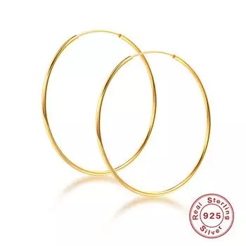 Серьги из стерлингового серебра S925 с глянцевым эффектом, стильные, простые, универсальные, женские серьги 925 Silver золотой