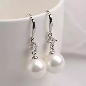 Серьги из стерлингового серебра S925 с жемчугом в корейском стиле, элегантные, ретро, доступные, роскошные, с крючками для ушей 925