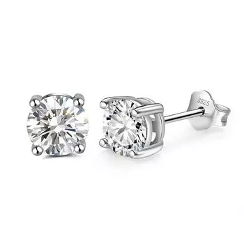 Серьги из стерлингового серебра S925 с двенадцатью камнями в виде созвездий на день рождения, двенадцатью цветами, серьги с мозаикой из четырех когтей