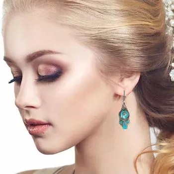 Серьги из тибетской бирюзы и коралла красного цвета в стиле непальского племени 12 г 1,5 1,6 массивный подарок