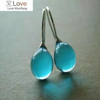 Серьги-капли из девяти цветов с искусственными и полудрагоценными камнями, женские модные серьги-крючки из золота и серебра