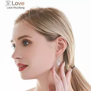 Серьги-капли из натурального пресноводного жемчуга для женщин, элегантные серьги из стерлингового серебра 925 пробы, антиаллергенные, ювелирные изделия Diy Cage Cauuev 23MM розовый