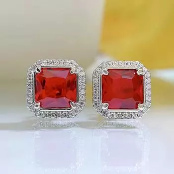 Серьги-капли из стерлингового серебра 925 пробы с платиновым покрытием 2 карата Vvs Ruby из синтетического муассанита для женщин, подарок