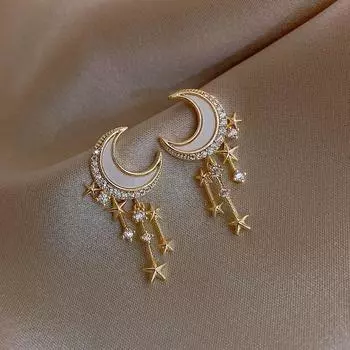 Серьги-капли Star Moon для женщин, классические новые серьги, ювелирные изделия, бижутерия