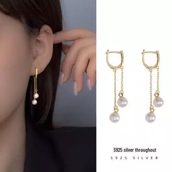 Серьги-кисточки Banyan Tree S925 Silver Pearl - элегантный французский модный тренд ES1861