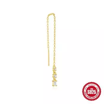 Серьги-кисточки из серебра 925 пробы, тонкие длинные серьги с цирконием, серьги, универсальные серьги, обычные серьги оптом для женщин 925 Silver