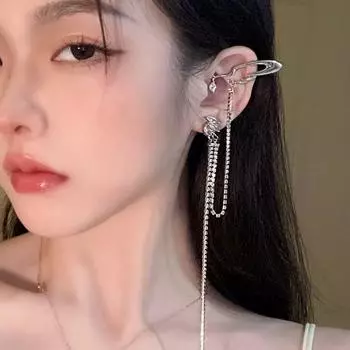 Серьги-кисточки с эльфийскими ушками, серьги-клипсы Tide, женские летние легкие, роскошные, премиум-класса, асимметричные серьги-гвоздики
