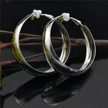 Серьги-клипсы для женщин, не прокалываемые, модные ювелирные аксессуары, розовое золото, петля, большой круг, преувеличенная индивидуальность, женские серьги