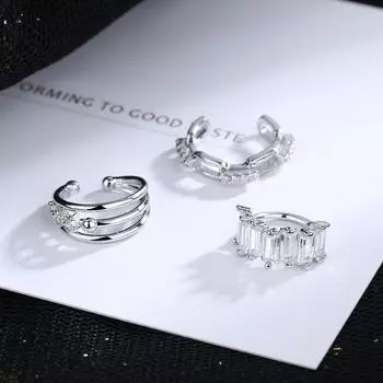 Серьги-клипсы из стерлингового серебра 925 пробы, 1 шт., очаровательные серьги-клипсы с цирконием, без пирсинга, ювелирные изделия S-E1300