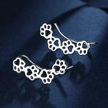 Серьги-клипсы из стерлингового серебра 925 пробы для пирсинга кошачьей лапы для женщин и девочек, ювелирные изделия для свадебной вечеринки, подарок Pendientes Oorbellen