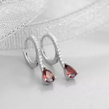 Серьги-клипсы из стерлингового серебра 925 пробы с гиацинтом, женские, изысканные, стильные и универсальные, милые серьги с цирконием, ювелирные изделия, не вызывающие аллергию 925