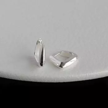 Серьги-клипсы U-образной формы из стерлингового серебра S925, женские, с особым дизайном, квадратные, базового стиля, простые, для поездок на работу серебряный