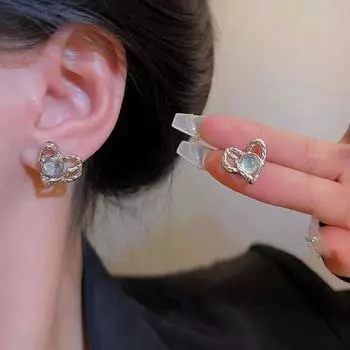 Серьги-клипсы в форме сердца без отверстий для ушей