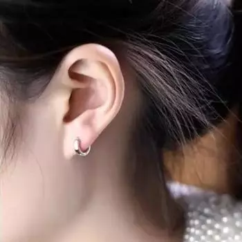 Серьги-кольца Anenjery Geometric Smooth Hoop, высококачественные универсальные простые серьги для поездок на работу, ювелирные изделия, подарки белый