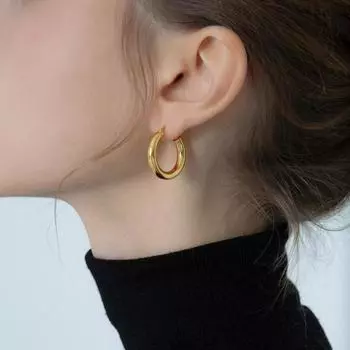 Серьги-кольца из гладкого серебра 925 пробы для женщин и мужчин, геометрические серьги-кольца в стиле панк, ювелирные украшения