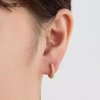 Серьги-кольца из корейского золота с круглыми кольцами для женщин, маленькие серьги-кольца для пирсинга ушей, ювелирные изделия, подвески, женские серьги-кольца
