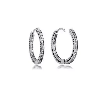 Серьги-кольца из стерлингового серебра 925 пробы, прозрачные свадебные серьги с CZ для женщин, ювелирные украшения