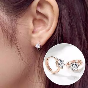 Серьги-кольца из стерлингового серебра 925 пробы с кристаллами для женщин и девочек, модные ювелирные изделия, оптовая продажа золотой