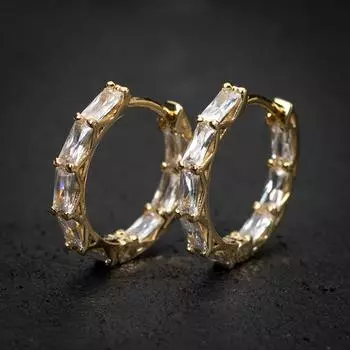 Серьги-кольца из стерлингового серебра 925 пробы с кубическим цирконием для женщин, универсальные женские серьги-кольца, модные ювелирные изделия